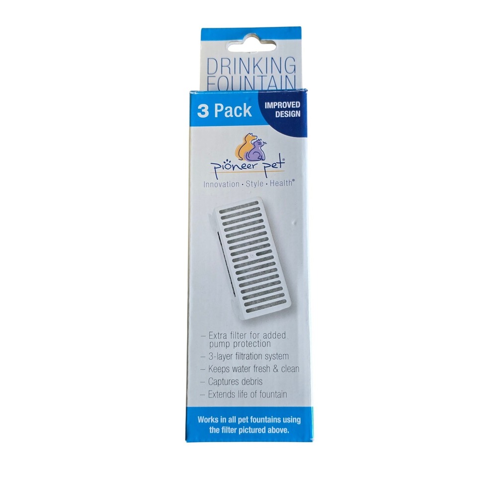 😀 🆕️‎ Pioneer Pet Drinking Fountain Replacement Filters 3 Pack Improved Design